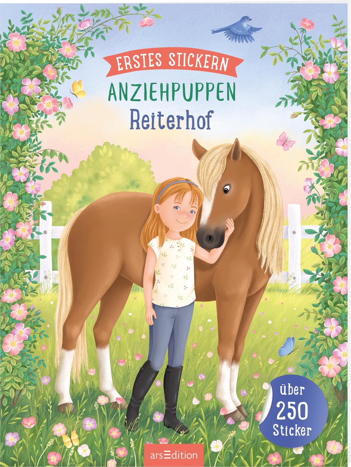 Erstes Stickern Anziehpuppen – Reiterhof: Über 250 Sticker | Stickerheft für Kinder ab 3 Jahren