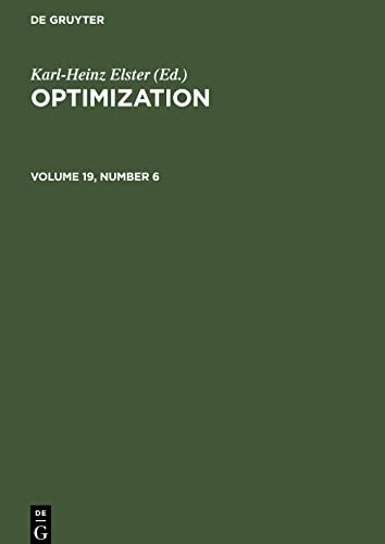 Optimization, Volume 19, Number 6, Optimization Volume 19, Number 6