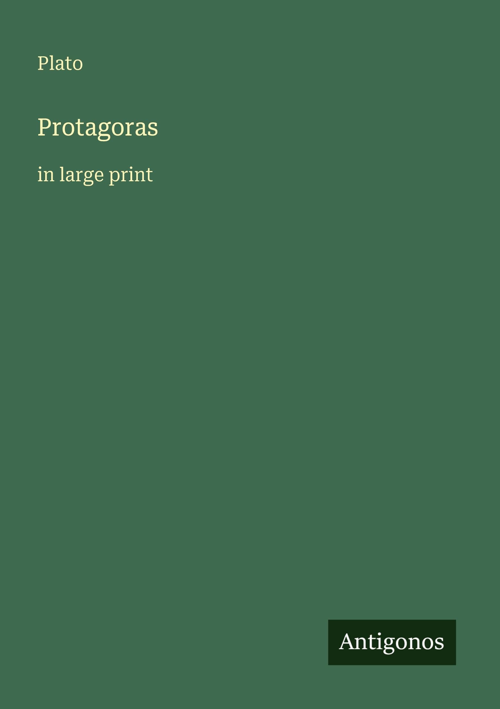 Protagoras: in large print