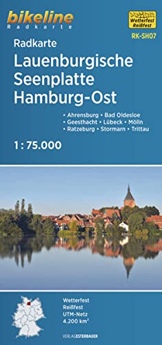 Radkarte Lauenburgische Seenplatte Hamburg Ost (RK-SH07): Ahrensburg - Bad Oldesloe - Boizenburg - Geesthacht - Lübeck - Ratzeburg - Stormarn - ... GPS-tauglich mit UTM-Netz (Bikeline Radkarte)