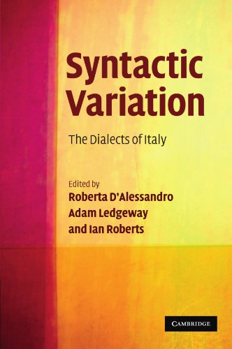 Roberta D'Alessandro Syntactic Variation, The Dialects Of Italy