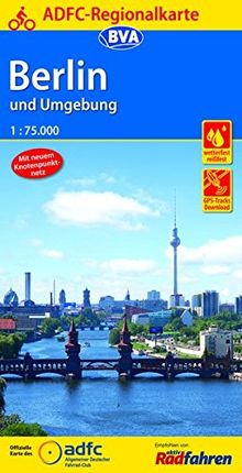 ADFC-Regionalkarte Berlin und Umgebung mit neuem Knotenpunktnetz 1:75.000, reiß- und wetterfest, GPS-Tracks Download (ADFC-Regionalkarte 1:75000)