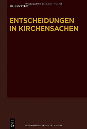 Entscheidungen in Kirchensachen seit 1946: 1.1.-30.6.2014