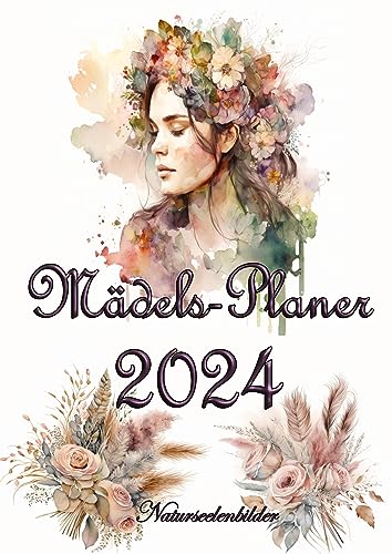 Mädelsplaner 2024: Boho-Blumen-Style; umfangreich