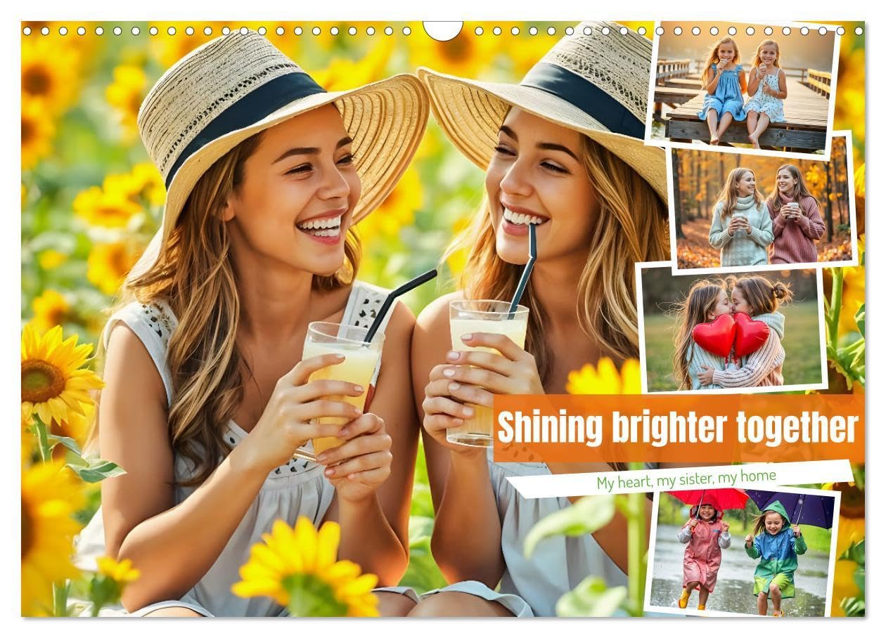 Shining brighter together - My heart, my sister, my home (Wall Calendar 2026 DIN A3 landscape), CALVENDO 12 Month Wall Calendar: The perfect calendar for you and your sister.