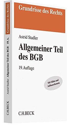 Allgemeiner Teil des BGB (Grundrisse des Rechts) von Bernd Rüthers