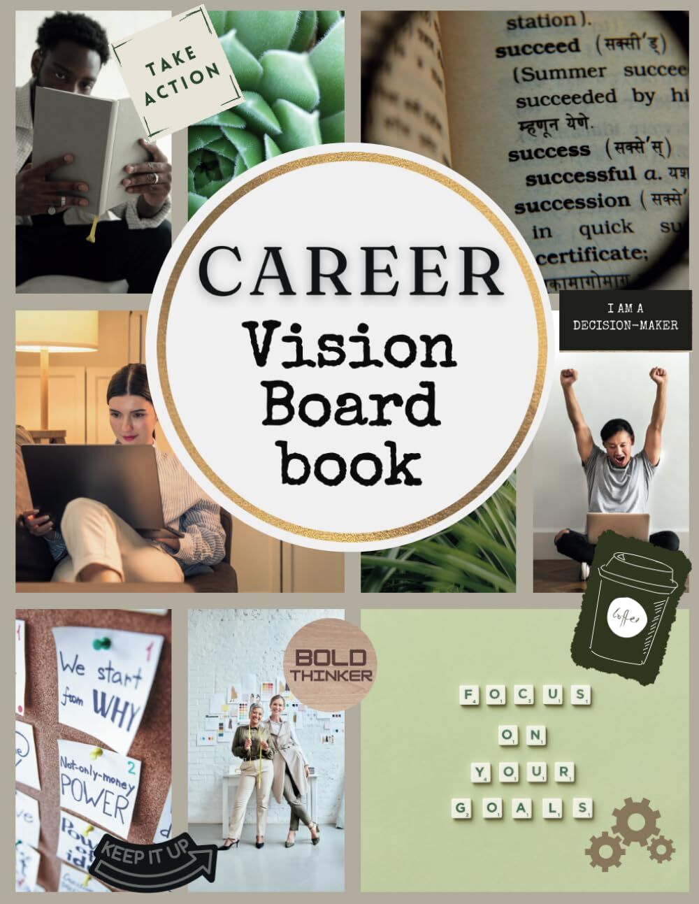 Career Boss Vision Board Book: 400+ Elements | Clip Art to Create ...