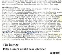 Für immer: Peter Kurzeck erzählt sein Schreiben