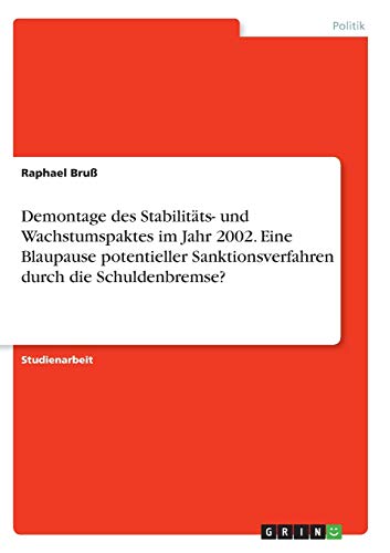 Demontage des Stabilitäts- und Wachstumspaktes im Jahr 2002. Eine Blaupause potentieller Sanktionsverfahren durch die Schuldenbremse?