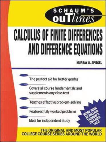 Spiegel, Murray R. Schaum's Outline Of Calculus Of Finite Differences And Difference Equations (Schaum's Outline Series)