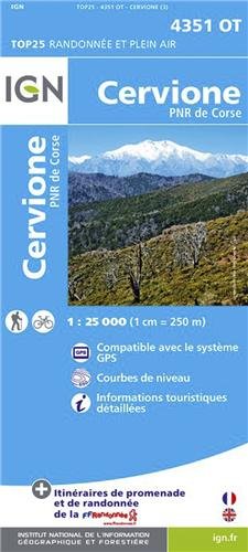 Korsika Cervione - Parque National de la Corse 1 : 25 000 (Ign Map)
