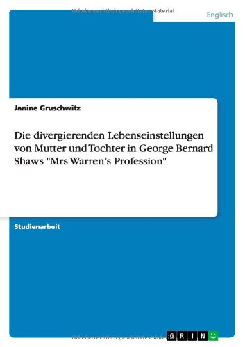 Die divergierenden Lebenseinstellungen von Mutter und Tochter in George Bernard Shaws Mrs Warren's Profession