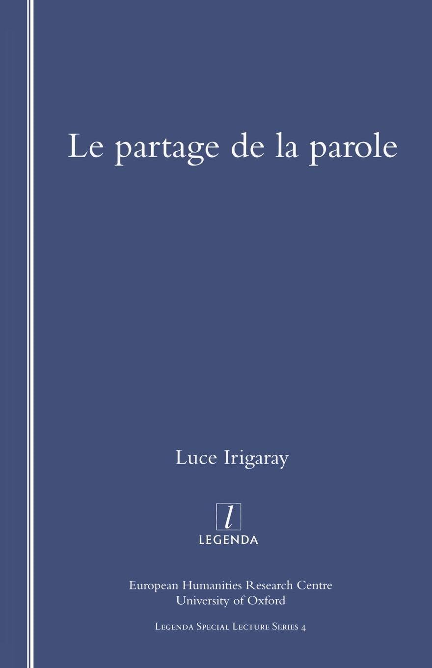 Le Partage De La Parole (Special Lecture Series, 4)