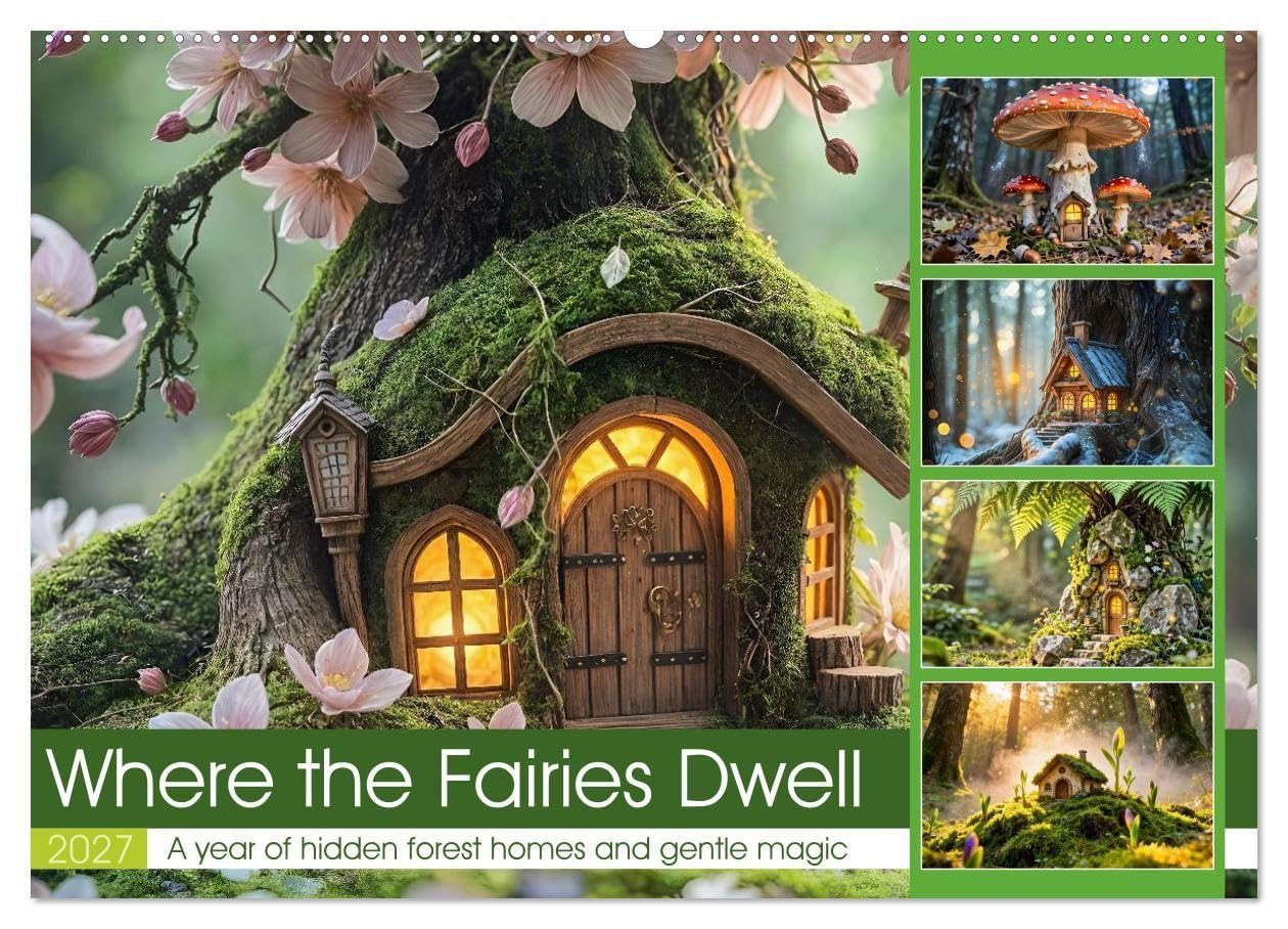 Where the Fairies Dwell - A year of hidden forest homes and gentle magic (Wall Calendar 2027 DIN A2 landscape), CALVENDO 12 Month Wall Calendar