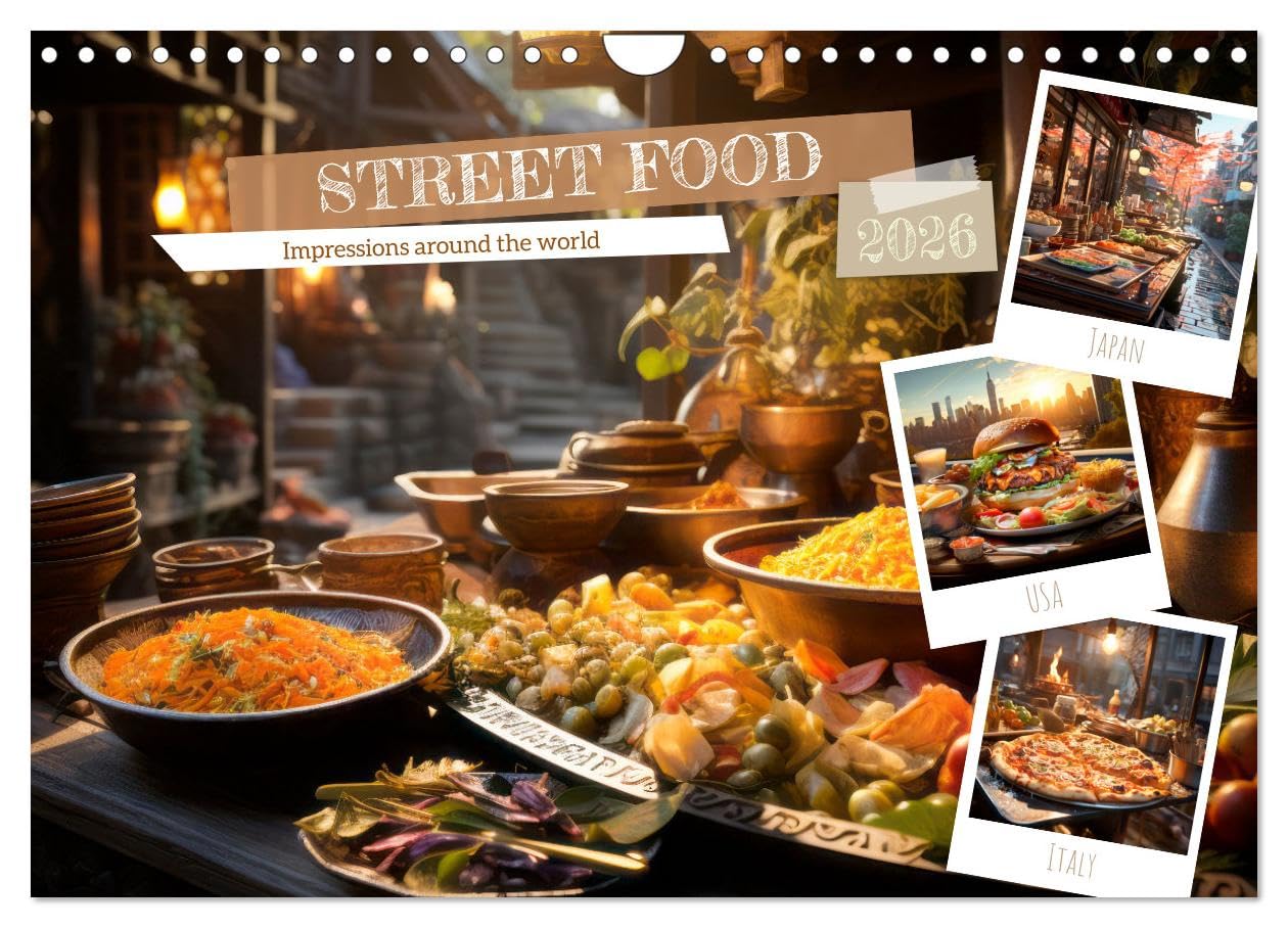 STREET FOOD Impressions around the world (Wall Calendar 2026 DIN A4 landscape), CALVENDO 12 Month Wall Calendar: Enjoy international charm and delights
