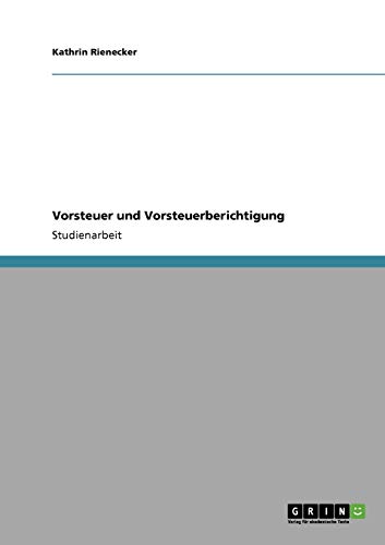 Vorsteuer und Vorsteuerberichtigung