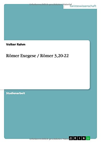 Römer Exegese / Römer 3,20-22