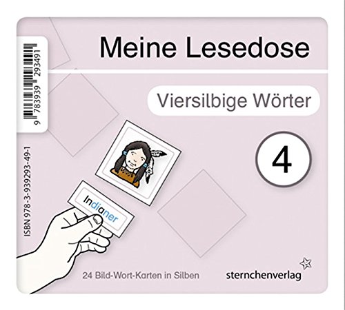 Meine Lesedose 4 - viersilbige Wörter: 24 Bild-Wort-Karten in Silben.