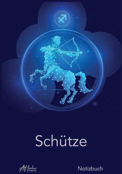 Sternzeichen Schütze Notizbuch | Designed by Alfred Herler: Liniertes Notizbuch mit mit 150 Seiten in edlem Astrologie-Design zum niederschreiben ... Notizen, persönlichen Gedanken und Ideen
