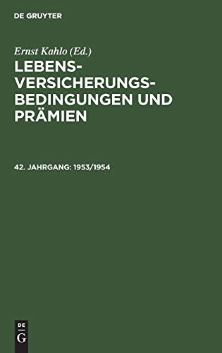 1953/1954 (Lebens-Versicherungsbedingungen und Prämien)