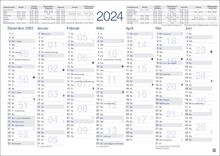 Tafelkalender A4 2024. Praktischer Jahresplaner für den Schreibtisch oder an der Wand. Terminkalender mit Vorder- und Rückseite. Jahreskalender zum Eintragen.