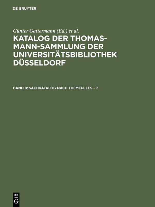 Sachkatalog nach Themen. Les – Z