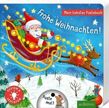 Mein liebstes Pustebuch – Frohe Weihnachten!: Pusten & leuchten | Hochwertiges Pappbilderbuch mit Pustefunktion und Licht für Kinder ab 18 Monaten