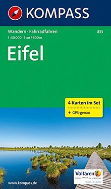 Eifel: Wanderkarten-Set mit Radrouten. GPS-genau. 1:50000 (KOMPASS-Wanderkarten, Band 833)