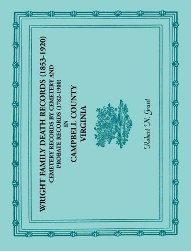 Wright Family Death Records (1853-1920), Cemetery Records By Cemetery, And Probate Records (1782-1900)