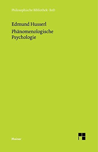 Phänomenologische Psychologie (Philosophische Bibliothek)