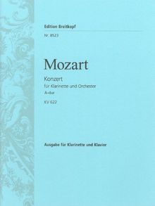 Klarinettenkonzert A-dur KV 622 - Ausgabe für Klarinette und Klavier (EB 8523)