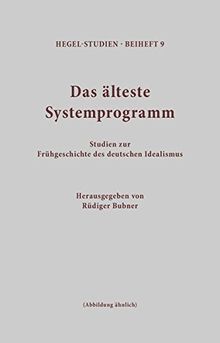 Das älteste Systemprogramm: Studien zur Frühgeschichte des deutschen Idealismus (Hegel-Studien, Beihefte)