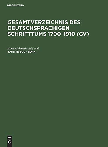 Bod - Born (Gesamtverzeichnis des deutschsprachigen Schrifttums 1700–1910 (GV))