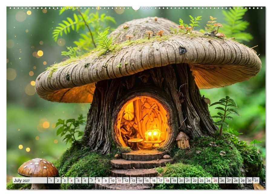 Where the Fairies Dwell - A year of hidden forest homes and gentle magic (High Quality Premium Wall Calendar 2027 DIN A2 landscape),CALVENDO 12 Month Wall Calendar