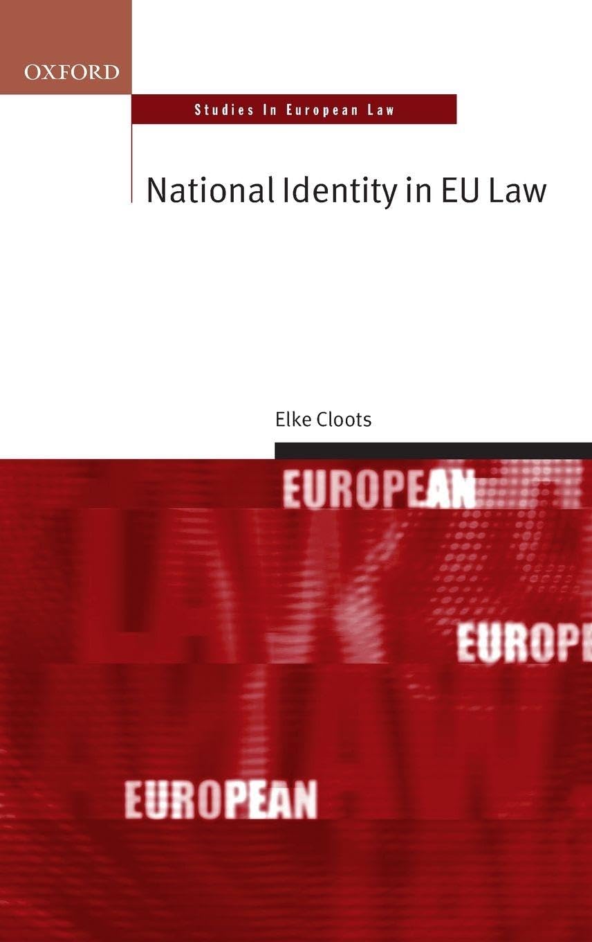 NATIONAL IDENTITY IN EU LAW OSEL C (Oxford Studies in European Law)