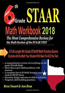 6th Grade STAAR Math Workbook 2018: The Most Comprehensive Review for the Math Section of the STAAR TEST