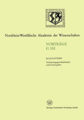 Verfassungsgerichtsbarkeit und Gesetzgeber (Rheinisch-Westfälische Akademie der Wissenschaften)
