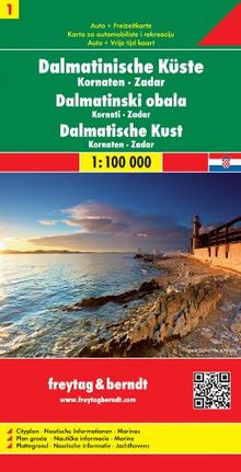 Freytag Berndt Autokarten, Dalmatinische Küste Blatt 1- Kornaten-Zadar - Maßstab 1:100 000