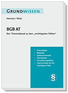 Grundwissen BGB AT: Klausurtipps - Beispiele - Aufbauschemata - Übersichten - Formulierungshilfen - Querverweise auf die wichtigsten Fälle: Der ... wichtigsten Fällen (Skripten - Zivilrecht)