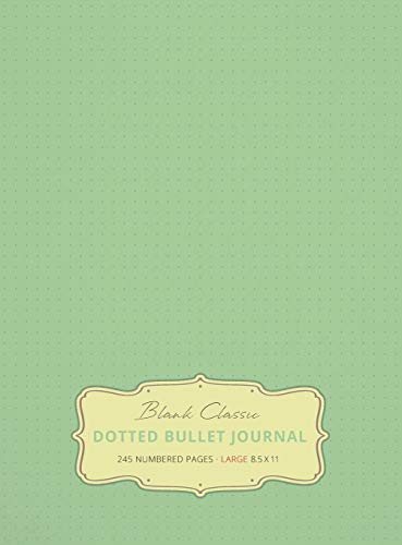 Large 8.5 x 11 Dotted Bullet Journal (Sea Foam Green #16) Hardcover - 245 Numbered Pages