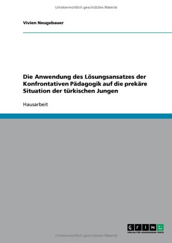 Die Anwendung des Lösungsansatzes der Konfrontativen Pädagogik auf die prekäre Situation der türkischen Jungen