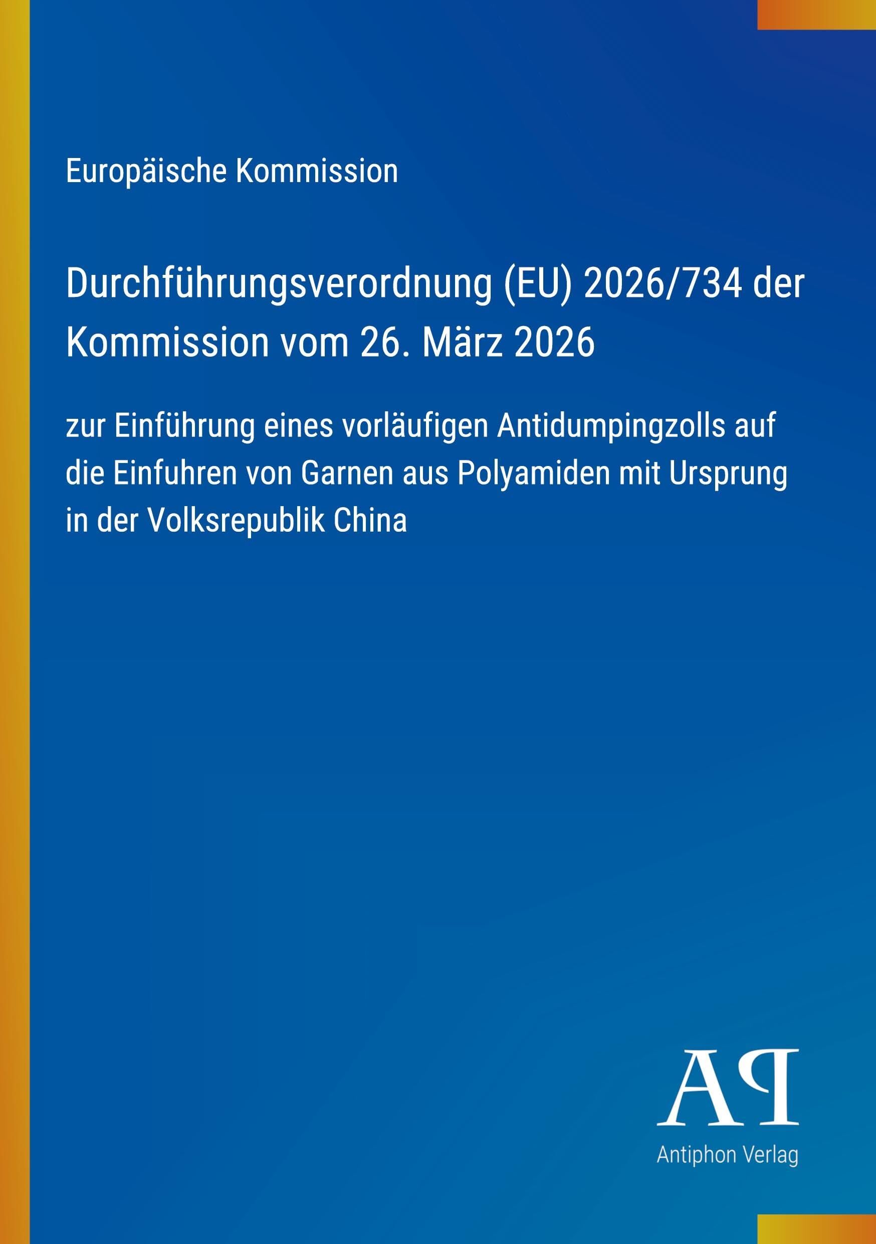 Durchführungsverordnung (EU) 2026/734 der Kommission vom 26. März 2026