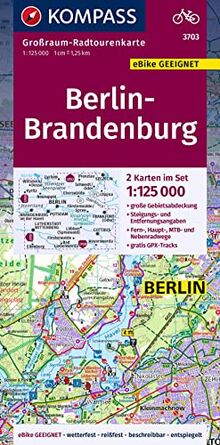 KOMPASS GRK 3703 Berlin-Brandenburg: 1:125000 (KOMPASS-Großraum-Radtourenkarte, Band 3703)