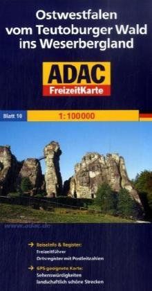 ADAC FreizeitKarte, Bl.10, Ostwestfalen vom Teutoburger Wald ins Weserbergland: Zwischen Osnabrück und Hannover. Die schönsten Freizeit-Ziele. Mit Freizeitführer und Ortsregister