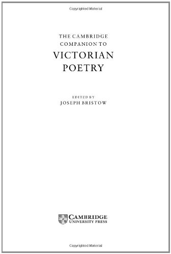 Joseph Bristow The Cambridge Companion To Victorian Poetry (Cambridge Companions To Literature)