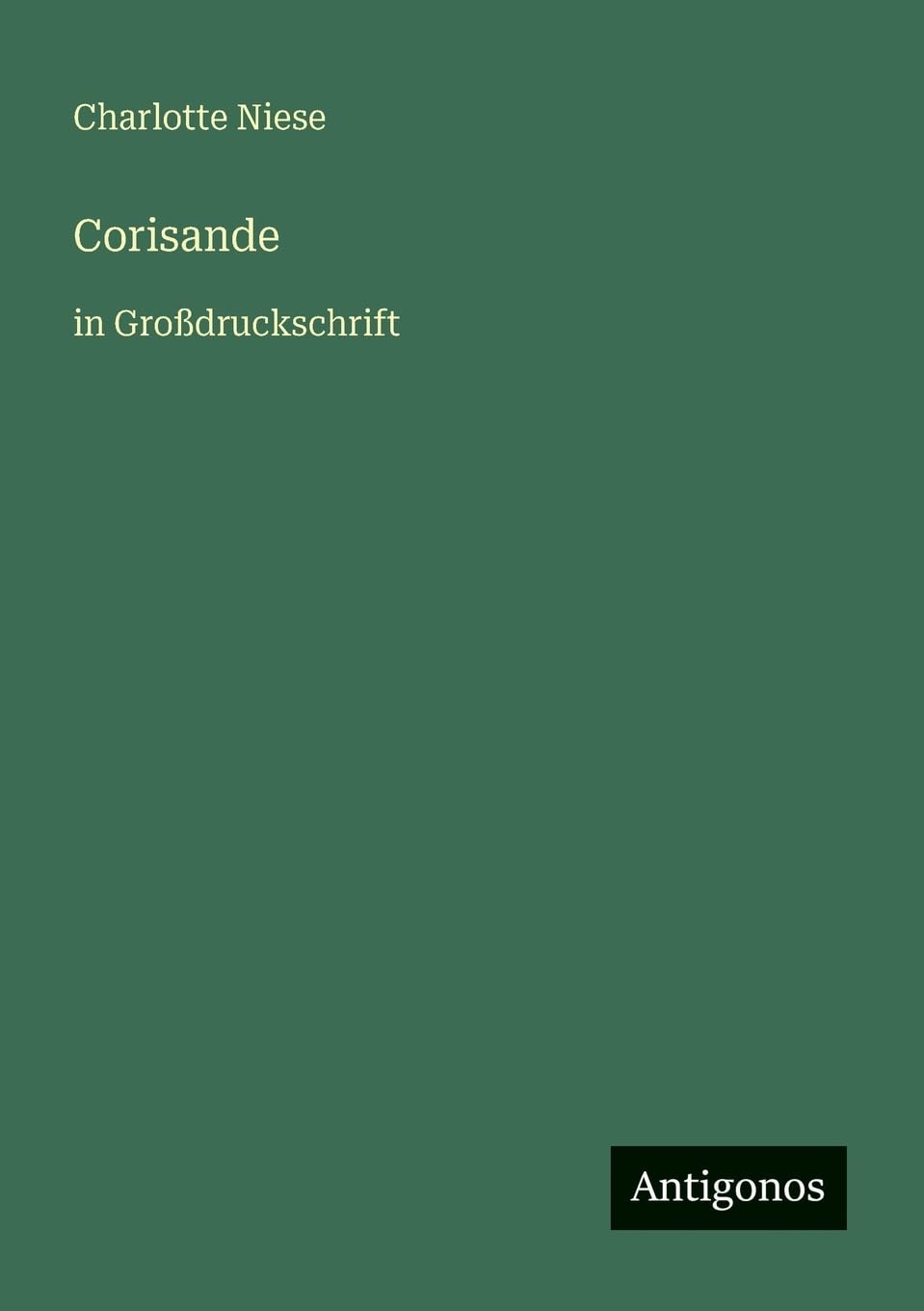 Corisande: in Großdruckschrift