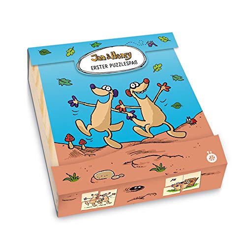 Trötsch Jan und Henry Erster Puzzlespass Holz: in praktischer Schiebebox als Reisespiel geeignet