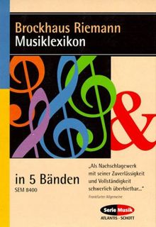 Brockhaus Riemann Musiklexikon. Buch und CD-ROM für Windows ab 3.1/95/98/ME/NT oder 2000: A - D / E - K / L - Q / R - Z. Ergänzungsband A - Z: 5 Bde.