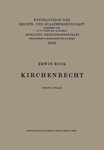 Kirchenrecht (Enzyklopädie der Rechts- und Staatswissenschaft, 29, Band 29)