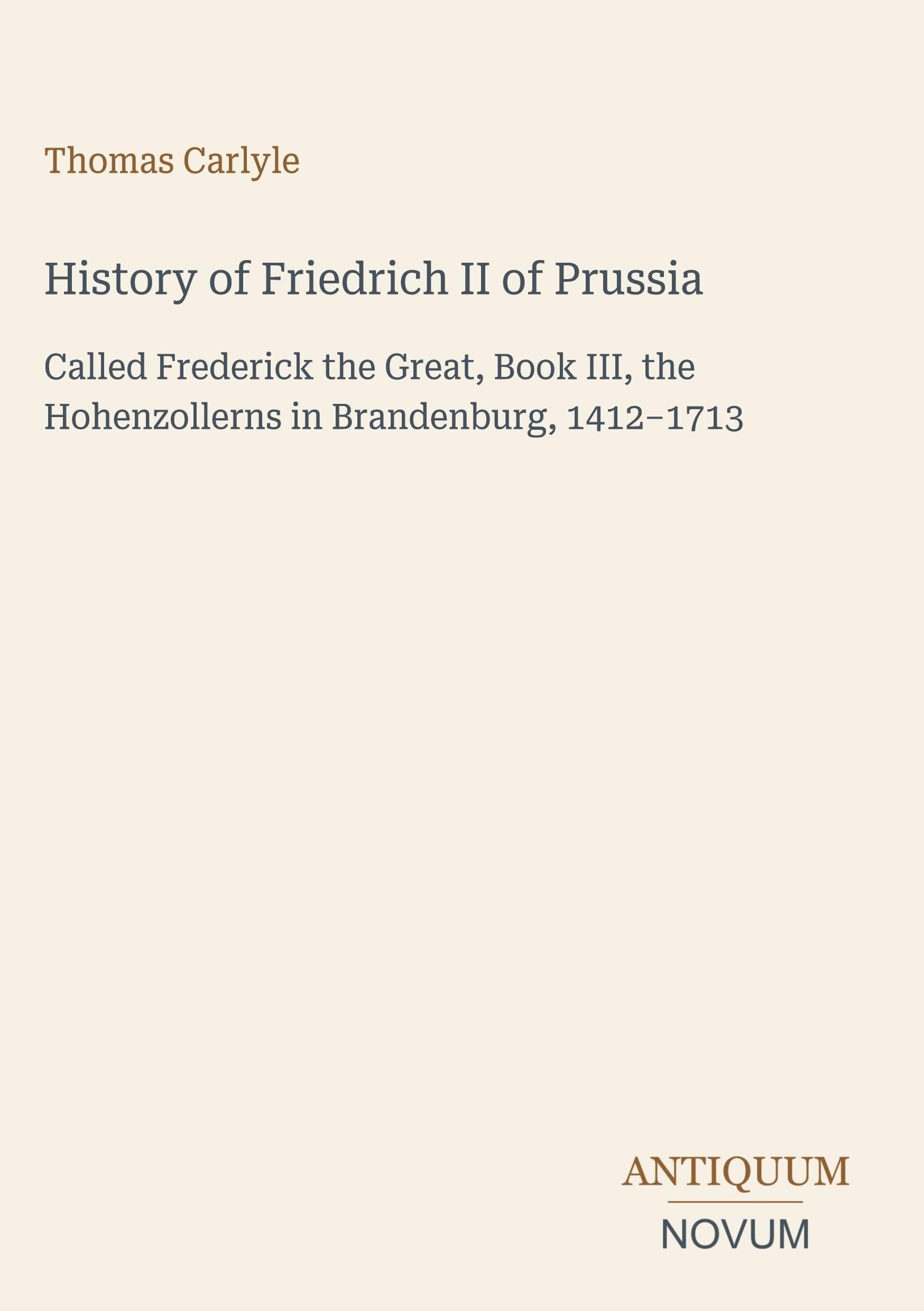 History of Friedrich II of Prussia
